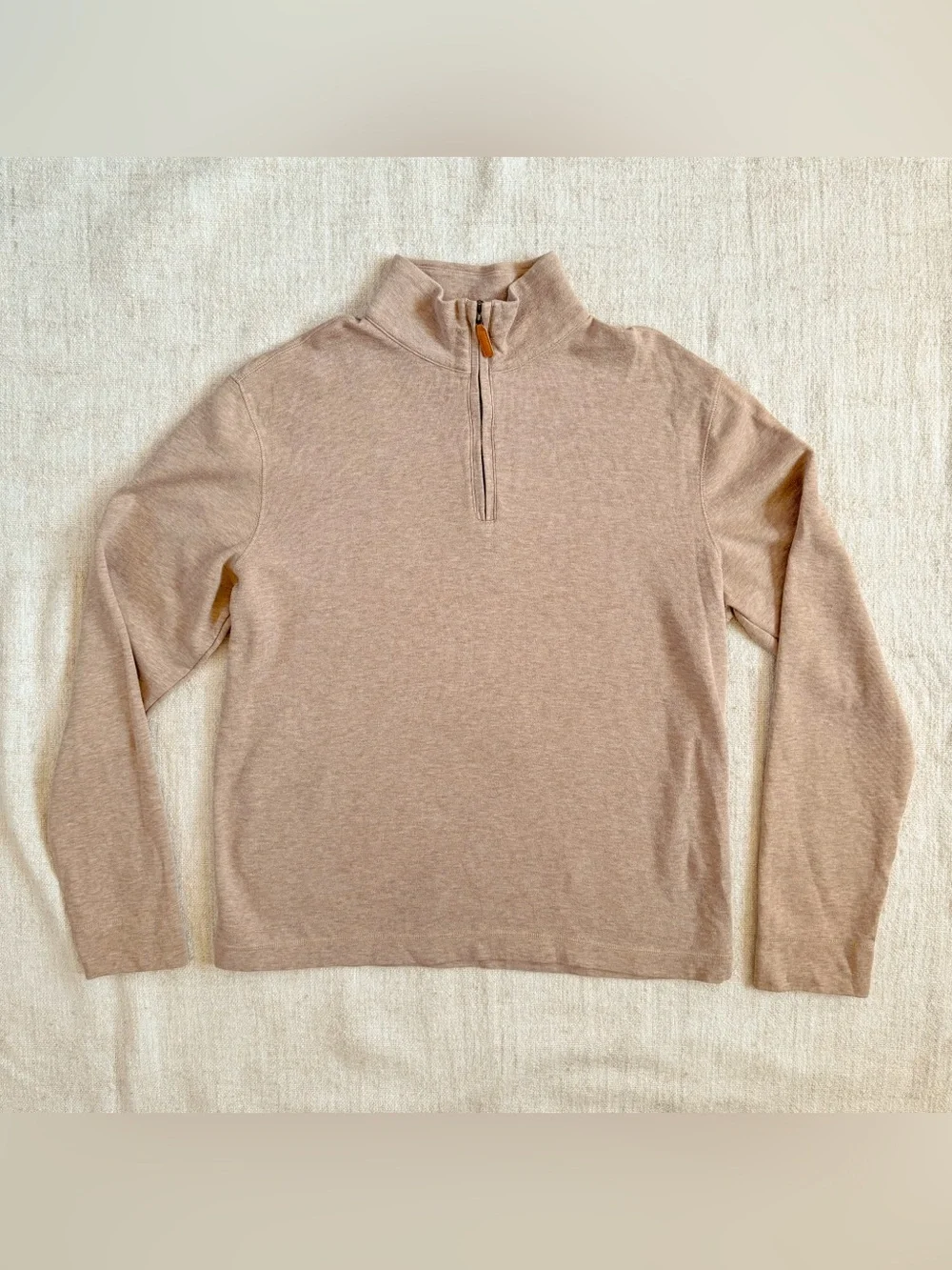 Banana Republic Quarter Zip Pullover Men’s Large Beige Old Money Grandpacore